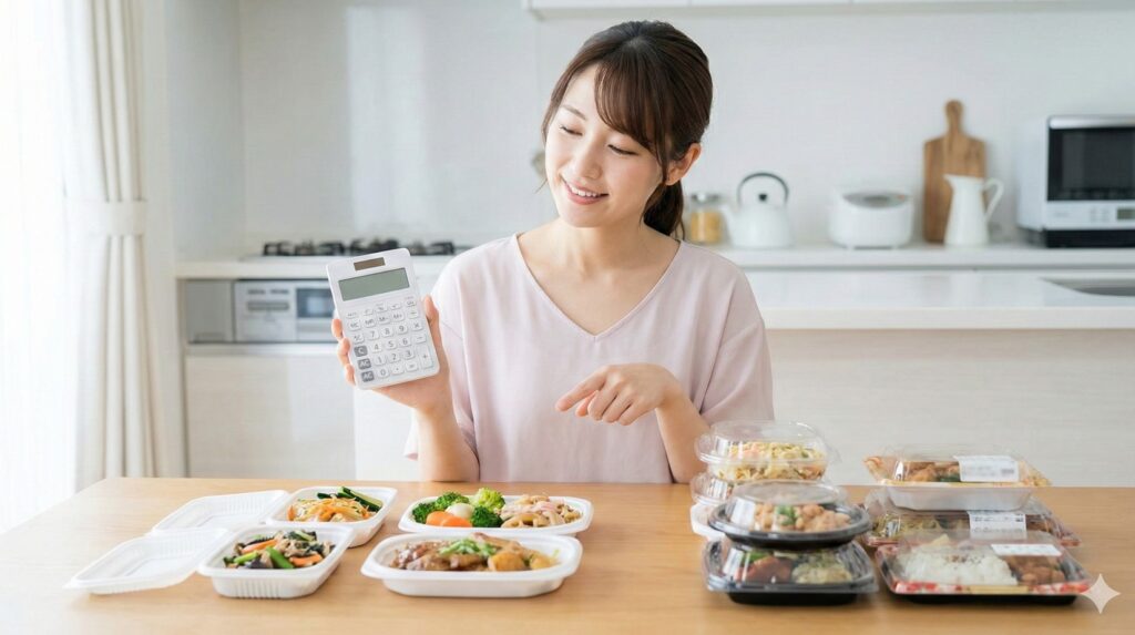 1食あたりの値段とスーパーの総菜とのコスパを比較