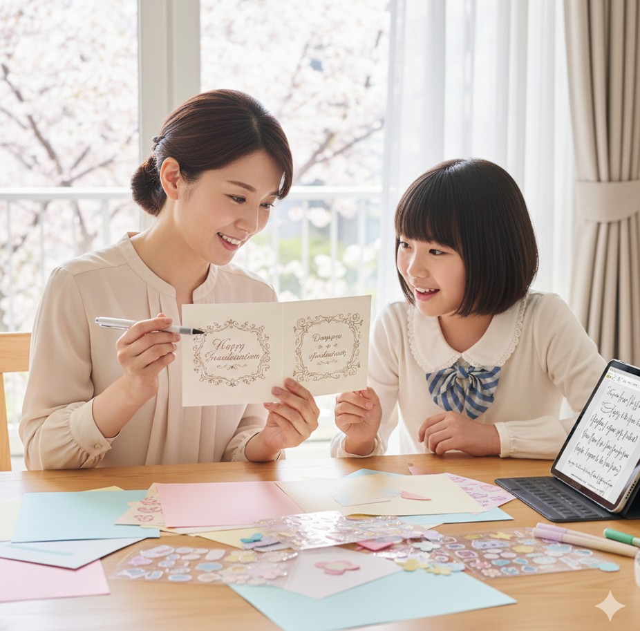 英語のフレーズでおしゃれに祝う演出