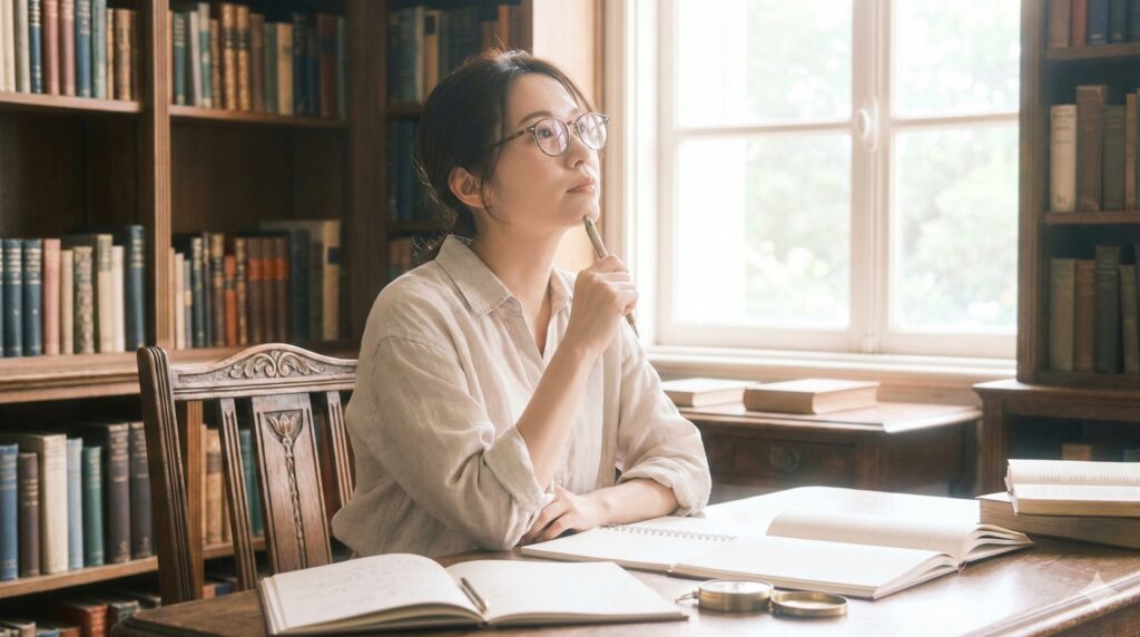 模索や探究など抽象的な対象に用いる硬い言葉