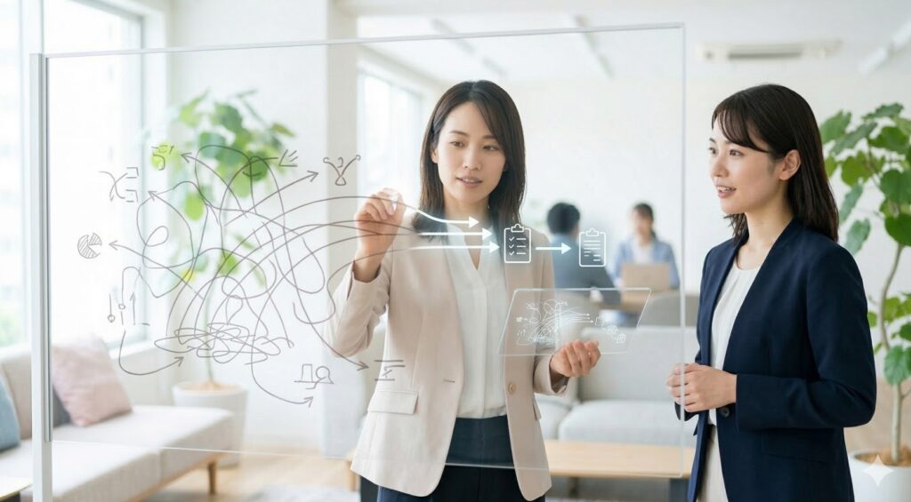 込み入った事情を簡潔に説明する技術