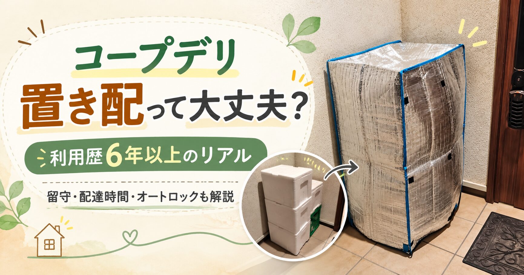 コープデリの置き配で玄関先に置かれた保冷ボックス
